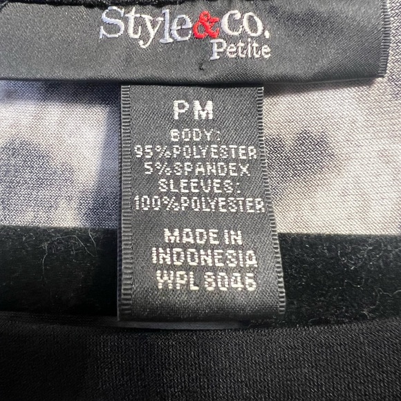 Style & Co Leopard Bell Flutter Sleeve Tunic Blouse Size Petite Medium - Picture 3 of 5